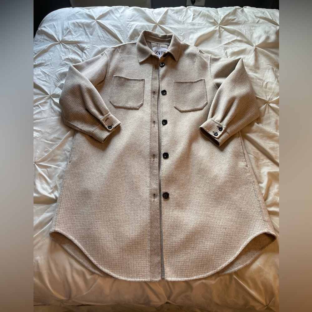 Flannel thick shirt jacket